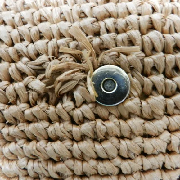 Bally Vintage Straw & Leather shoulder handbag purse made in Italy brown medium - Picture 14 of 16